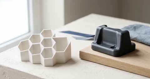 3D-printede deler i PLA og ABS